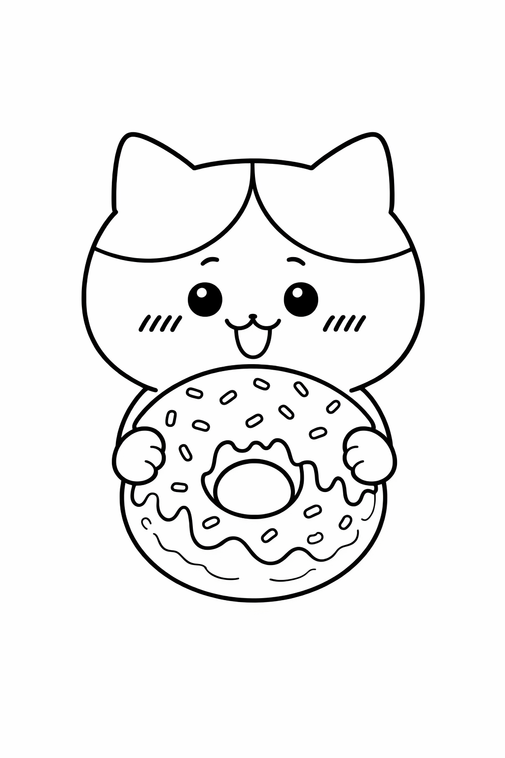 Hachiware holding a giant donut