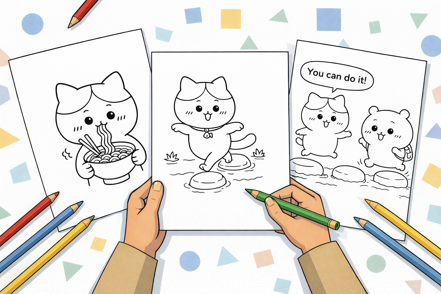 33 Hachiware Coloring Pages for Kids & Preschoolers hero image before