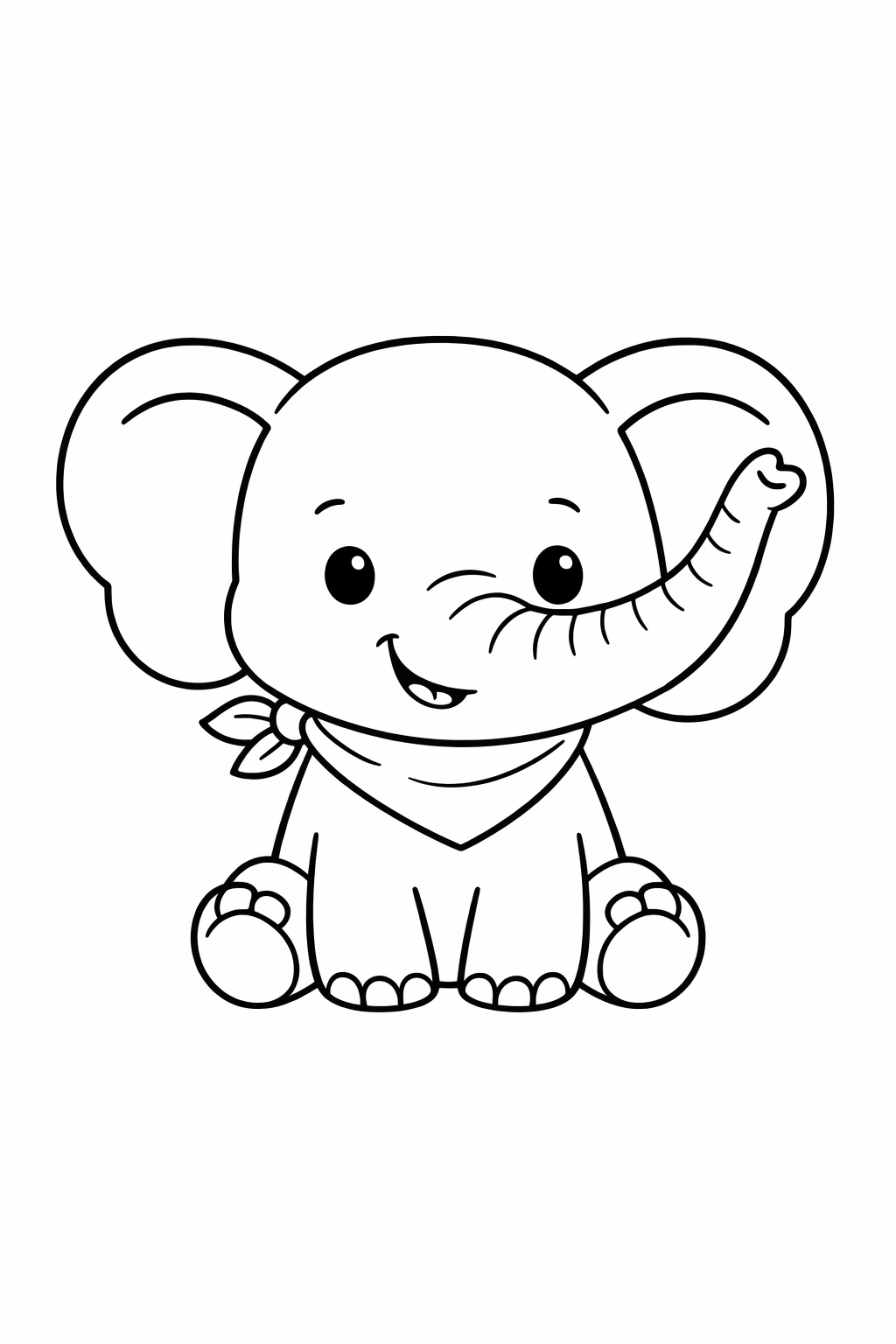 A baby elephant waving its trunk