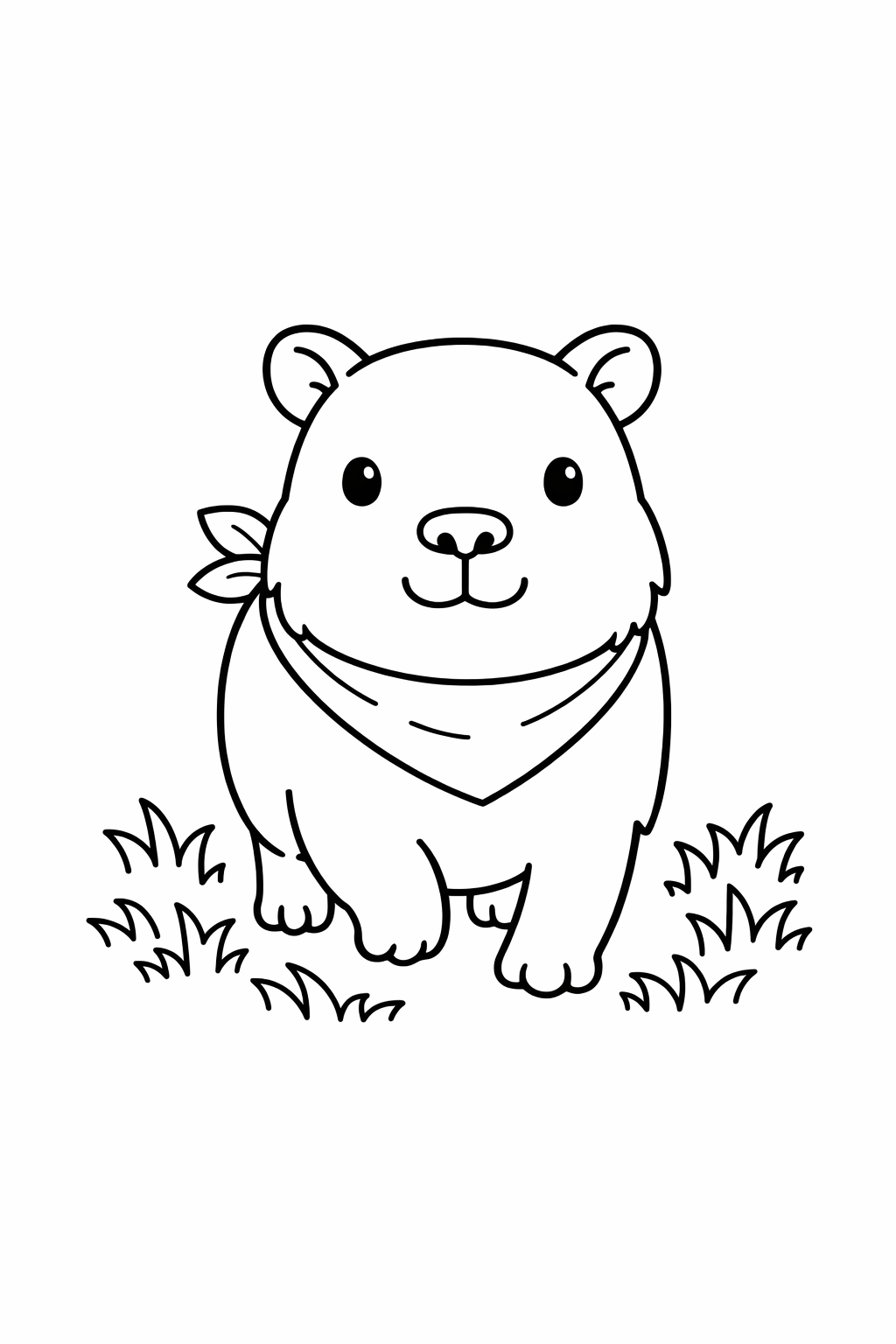 A capybara taking tiny steps through grass.