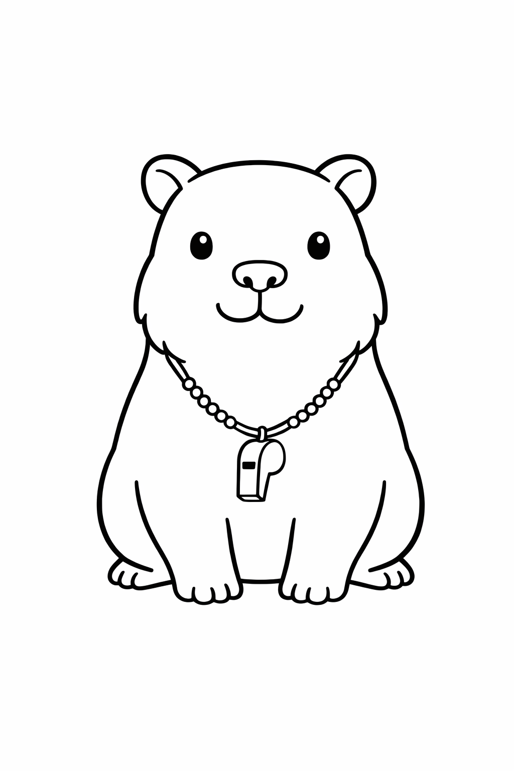 A capybara standing still with a chunky body and short legs.