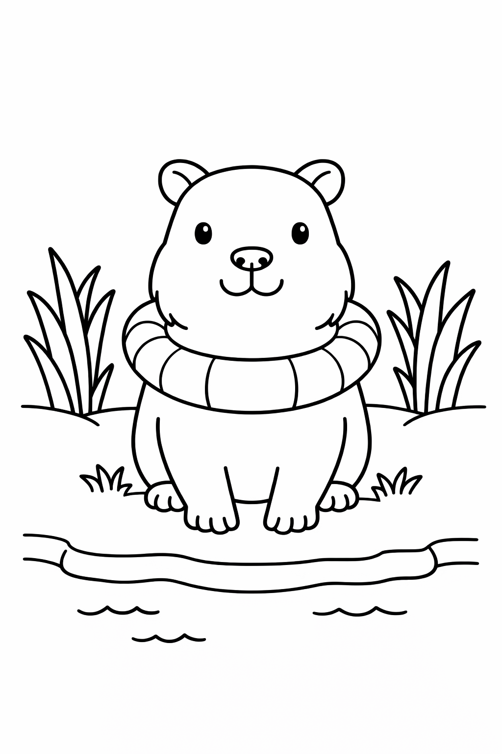 A capybara standing on a riverbank.