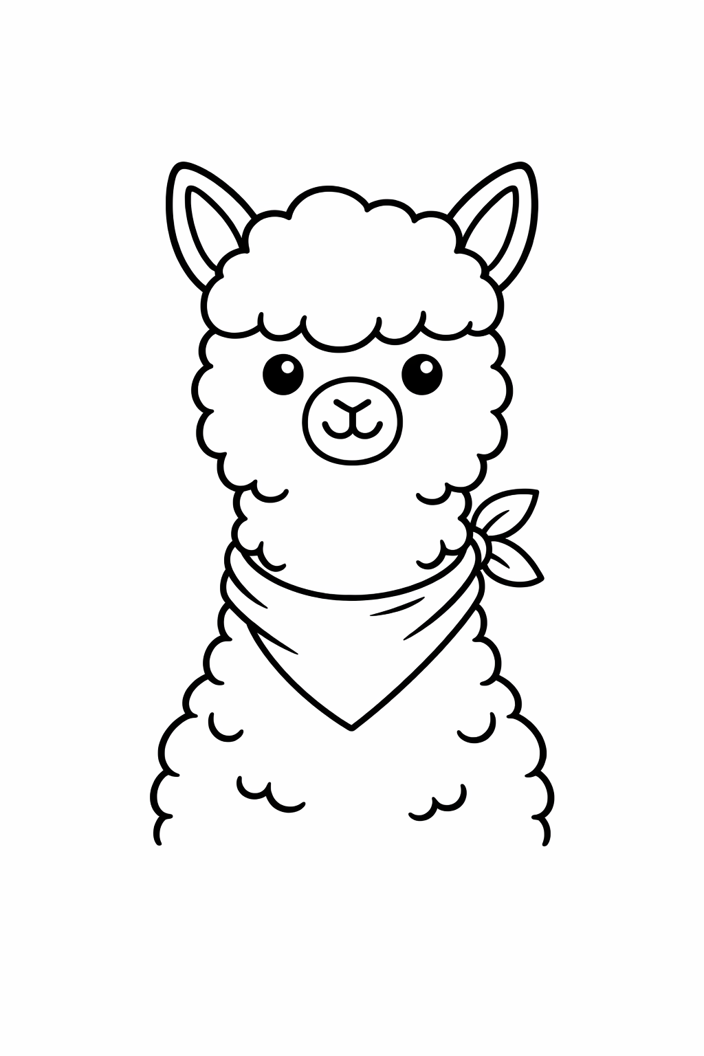 A cute llama with a fluffy chest