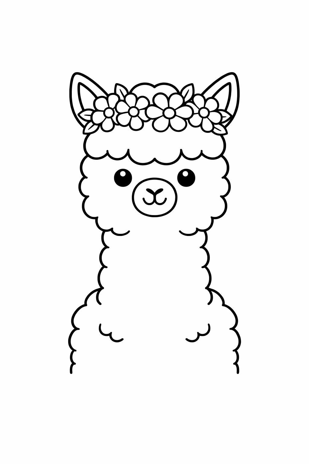 A cute llama wearing a flower crown