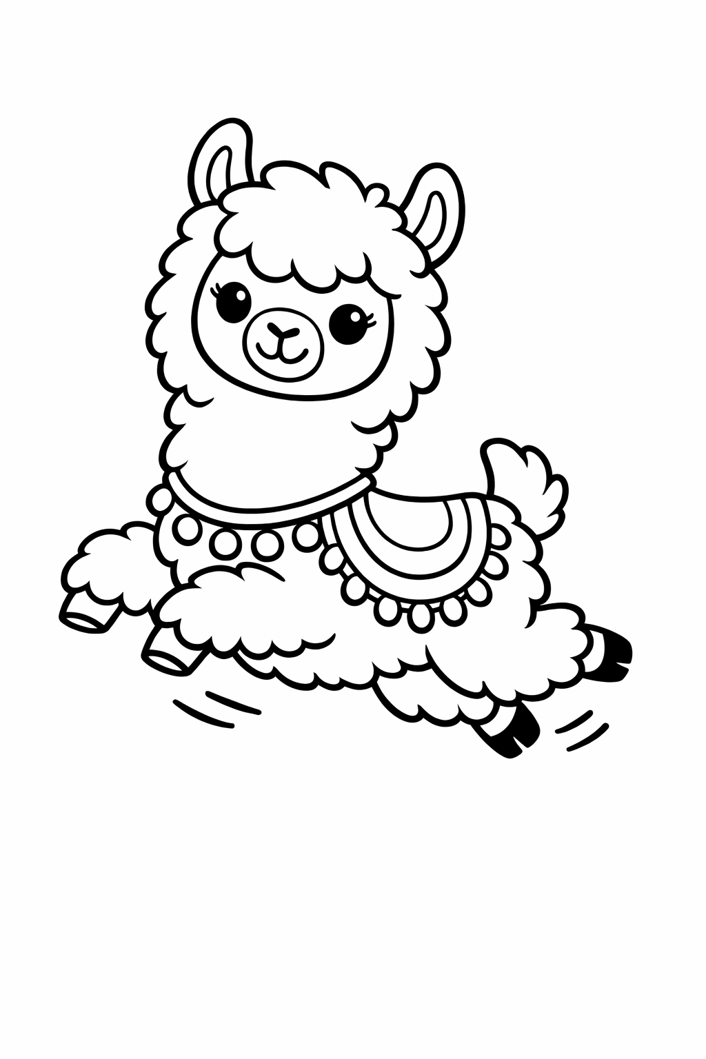 A cute llama jumping