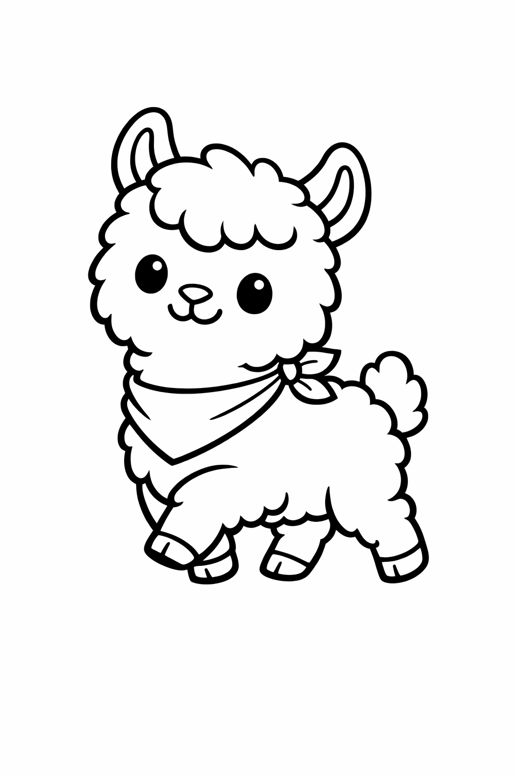 A cute baby llama taking tiny steps