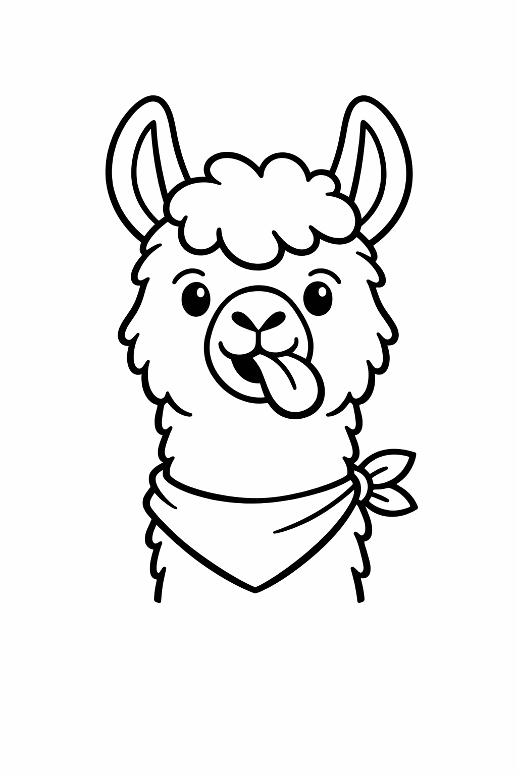 A cute llama sticking out its tongue