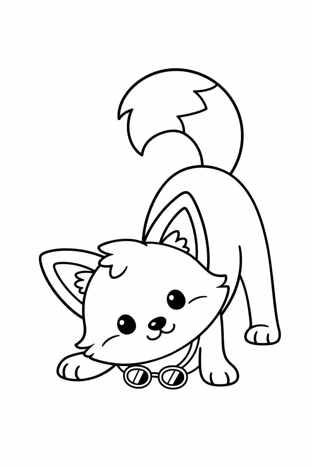 A cute fox doing a playful bow.