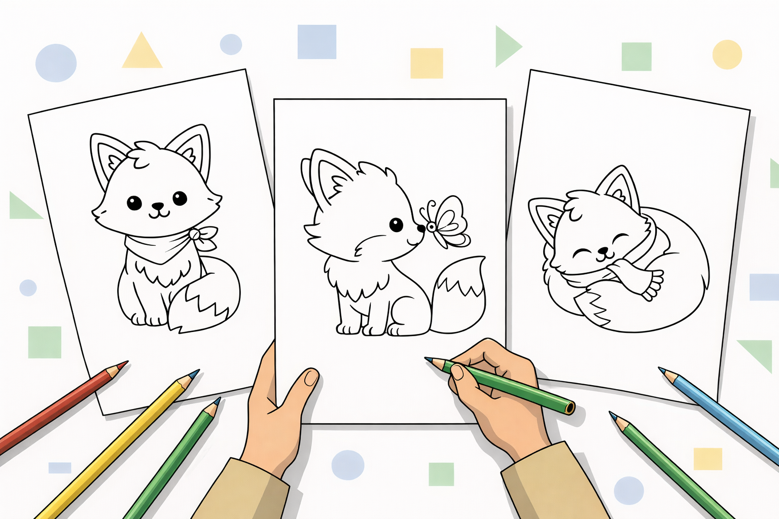 21 Easy Fox Coloring Pages (Free Printable PDF) hero image before