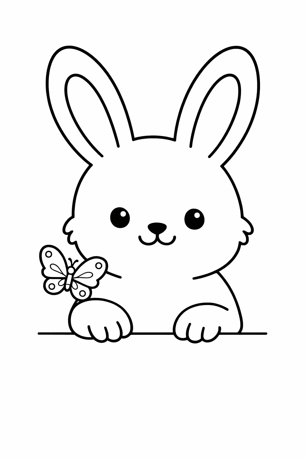 Bunny with a butterfly friend