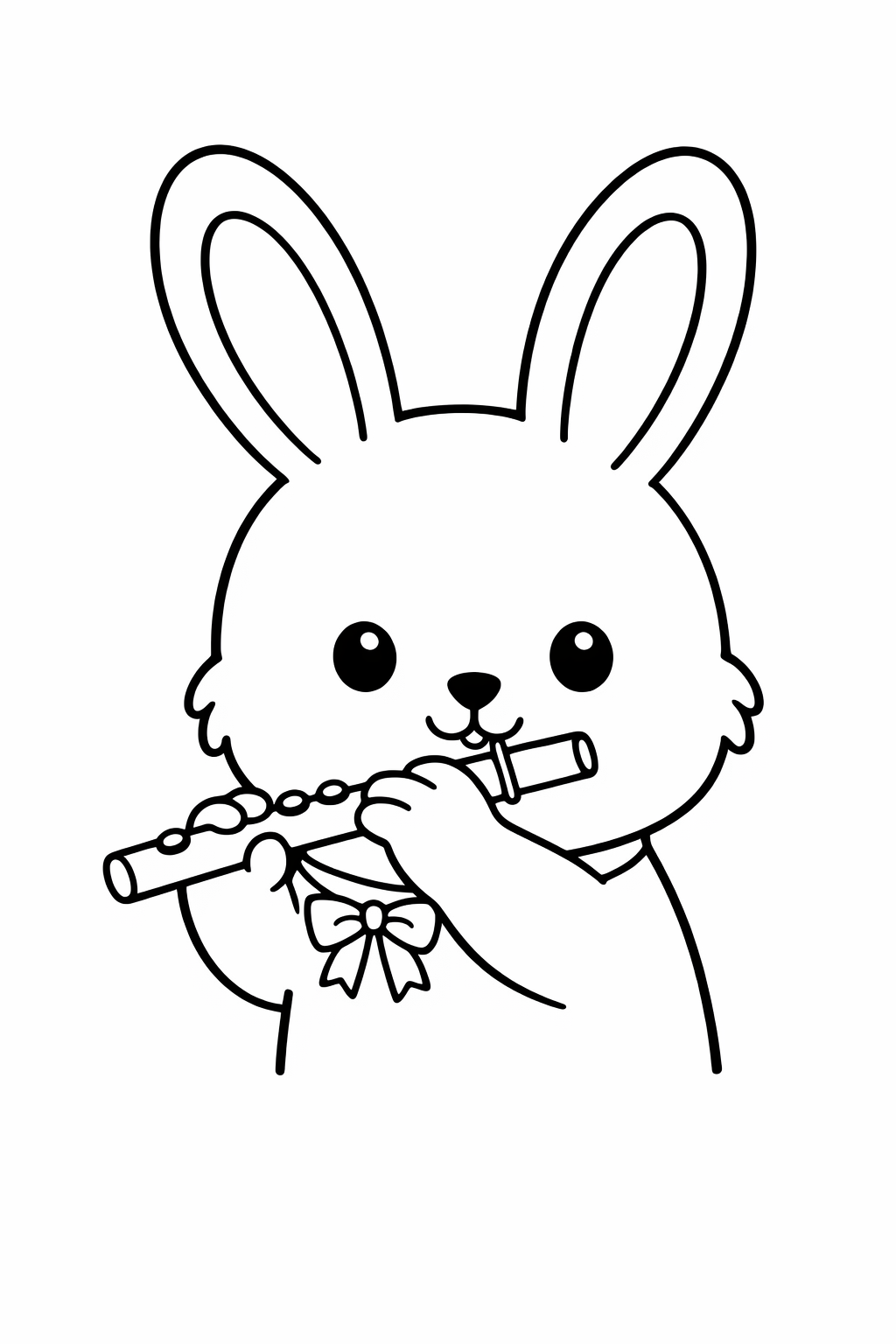 Bunny playing a flute