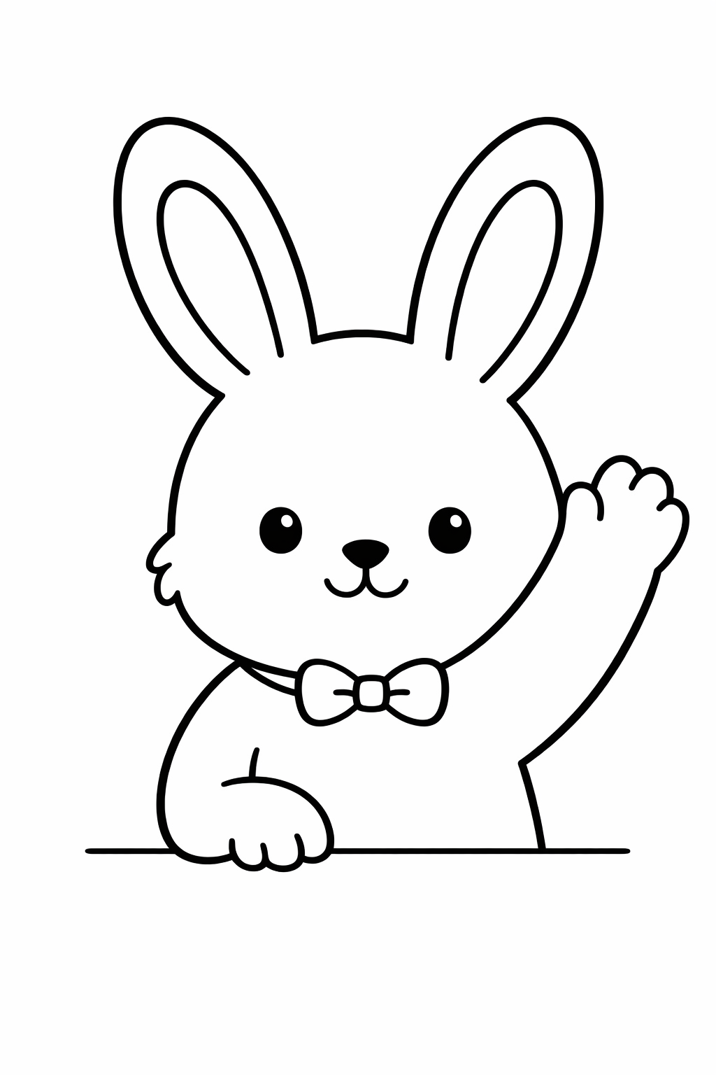 Cute bunny waving