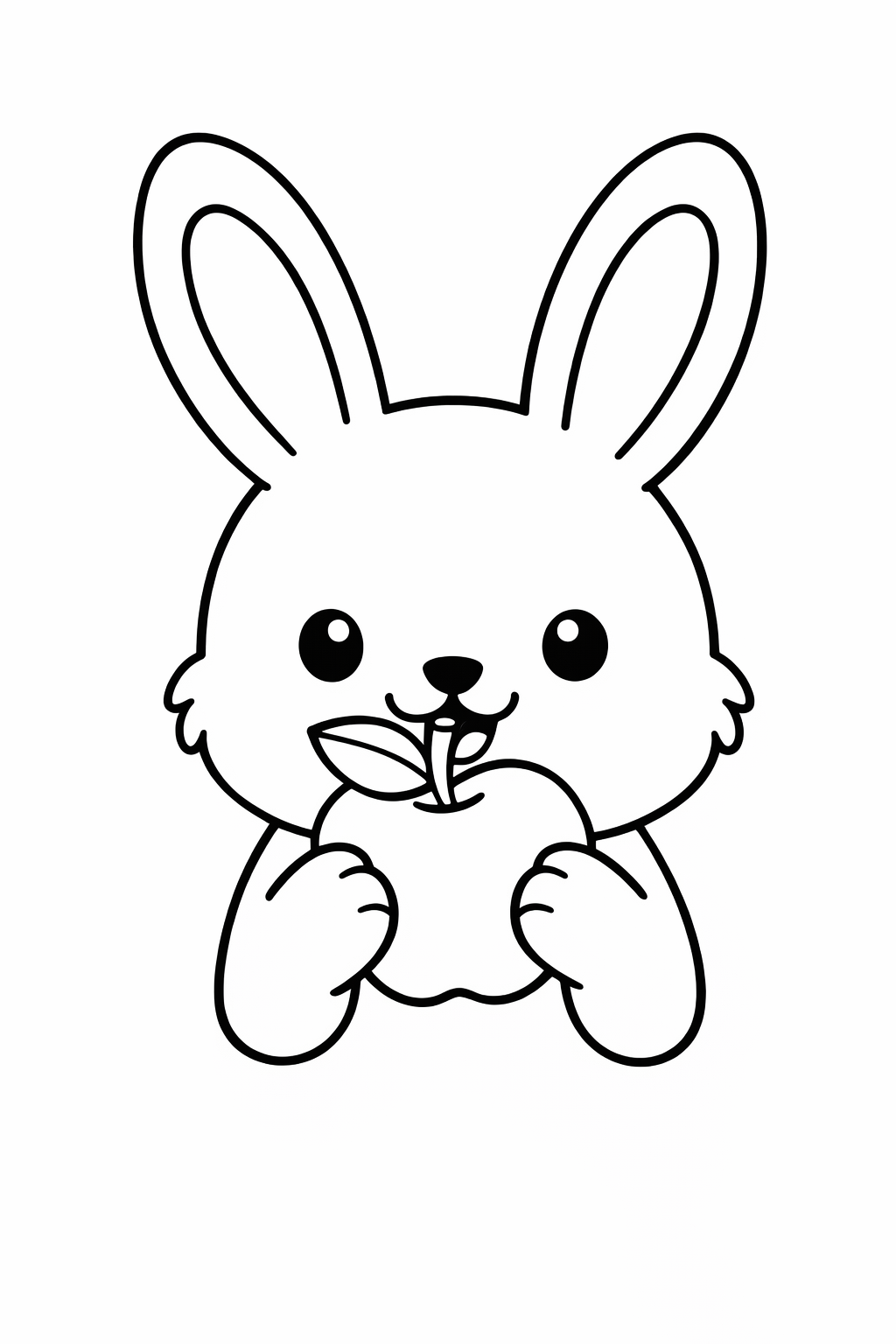 Bunny eating an apple