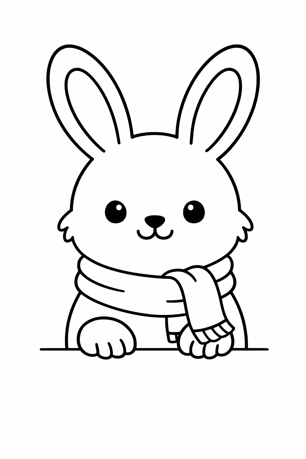 Bunny wearing a scarf