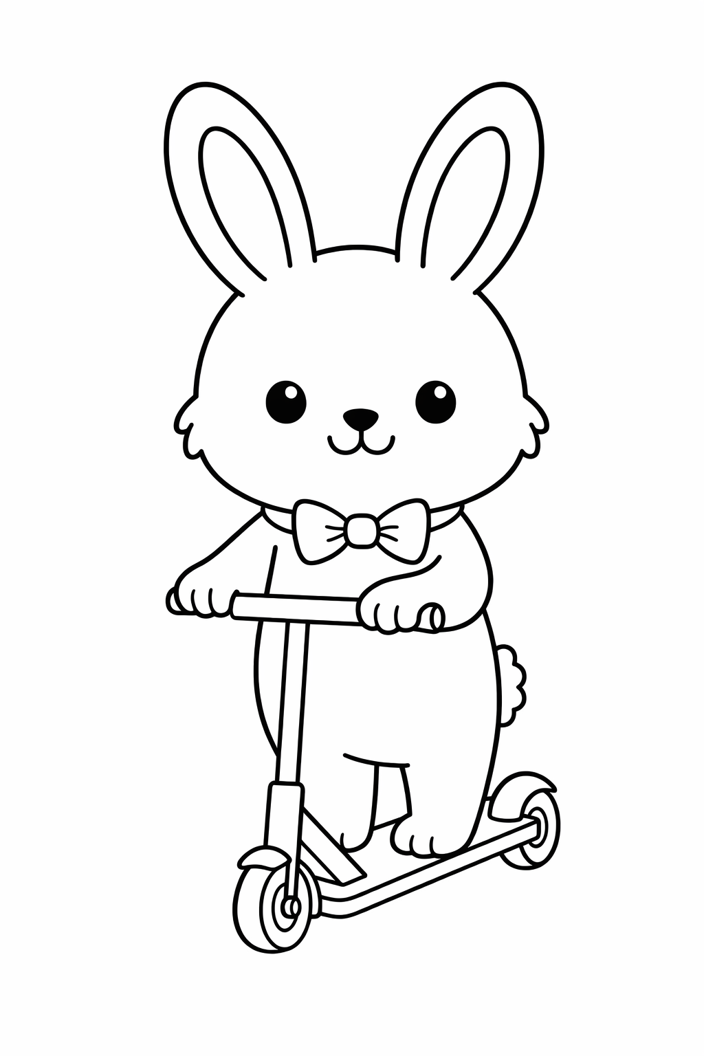 Bunny riding a scooter