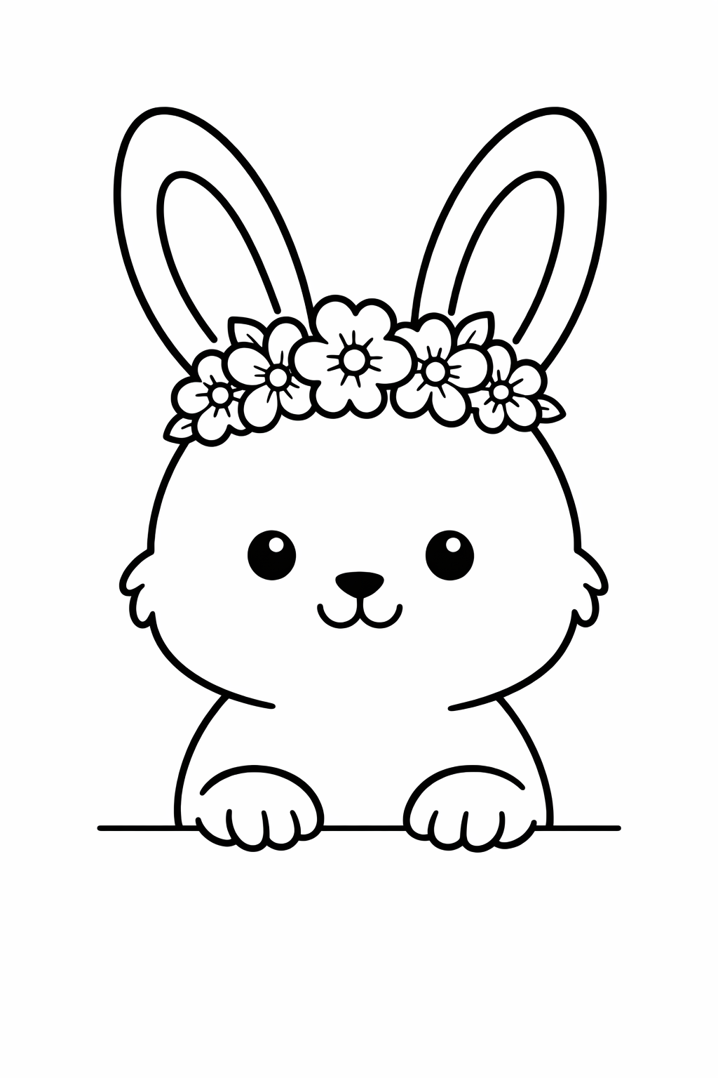 Bunny wearing a flower crown