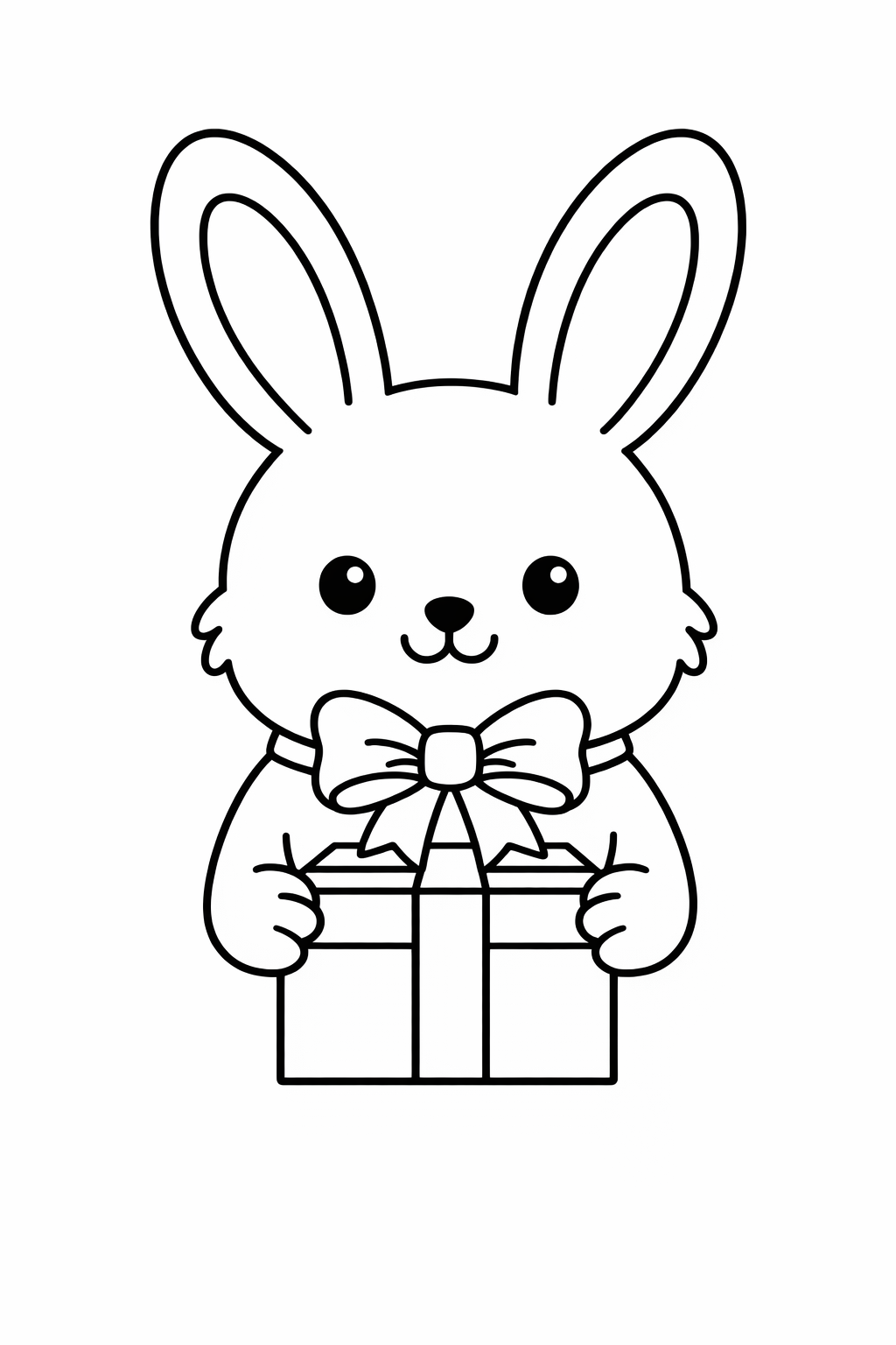 Bunny holding a present