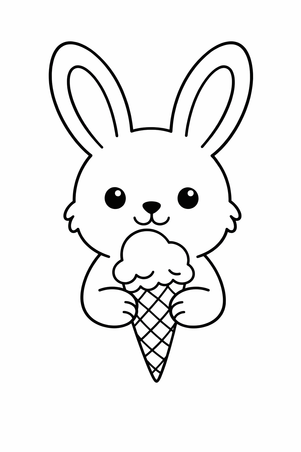 Bunny holding an ice cream cone