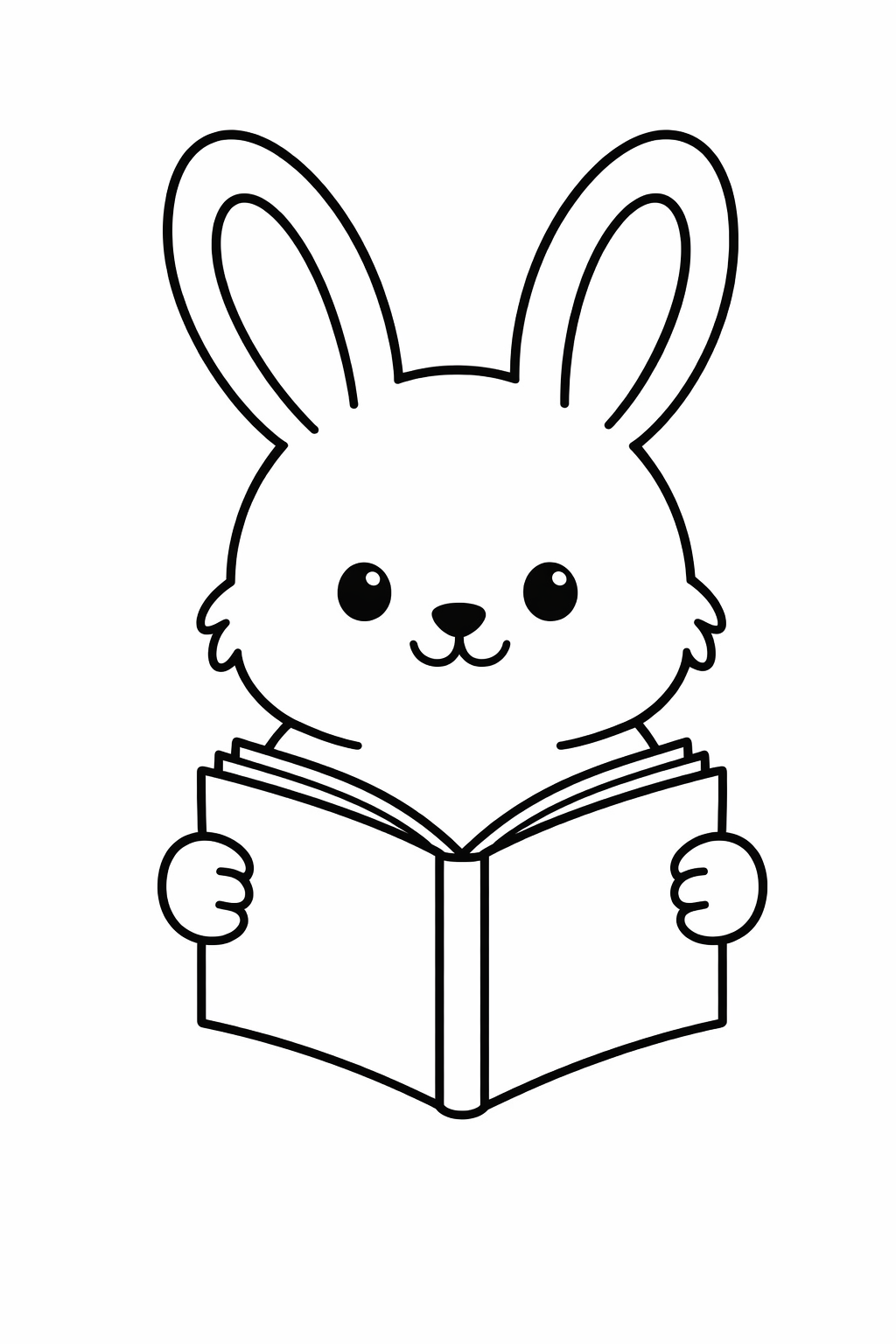 Bunny reading a book