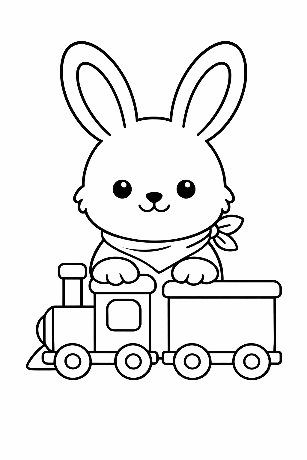 Bunny with a toy train