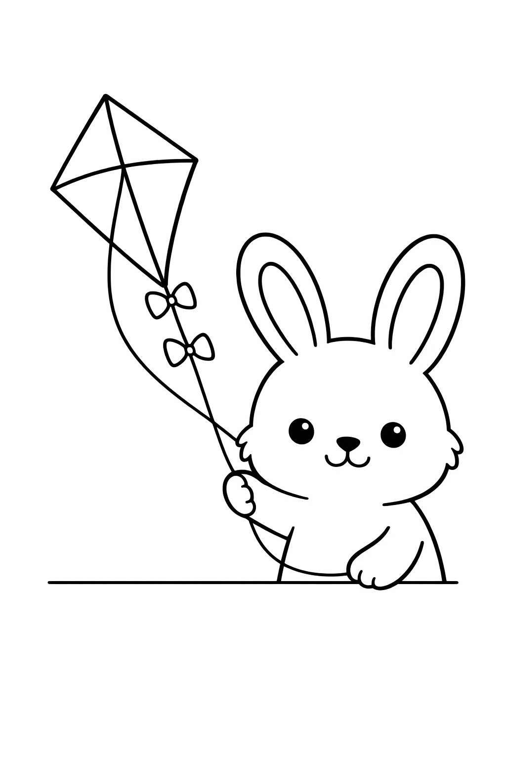 Bunny flying a kite