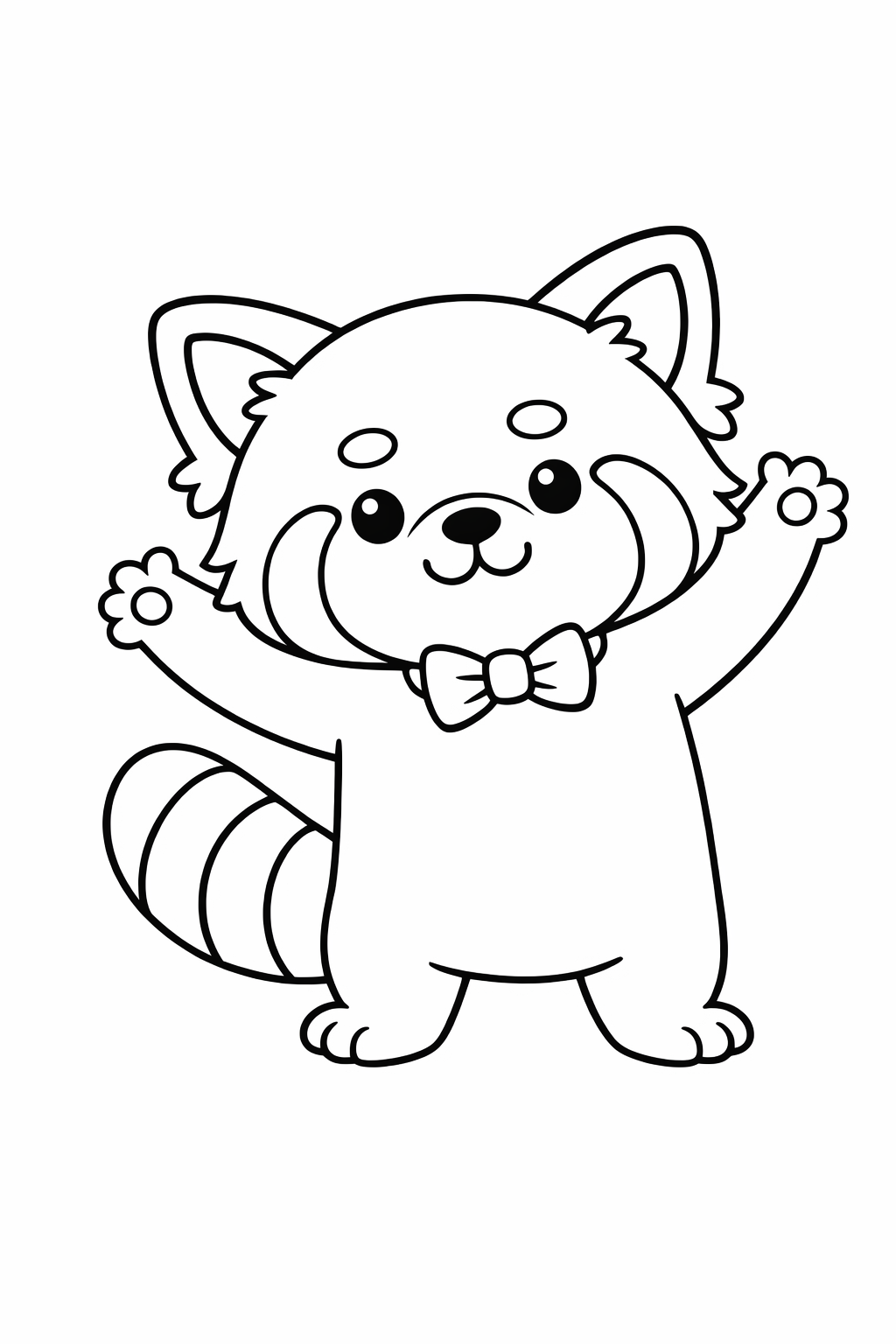 A cute red panda doing a silly “ta‑da” pose