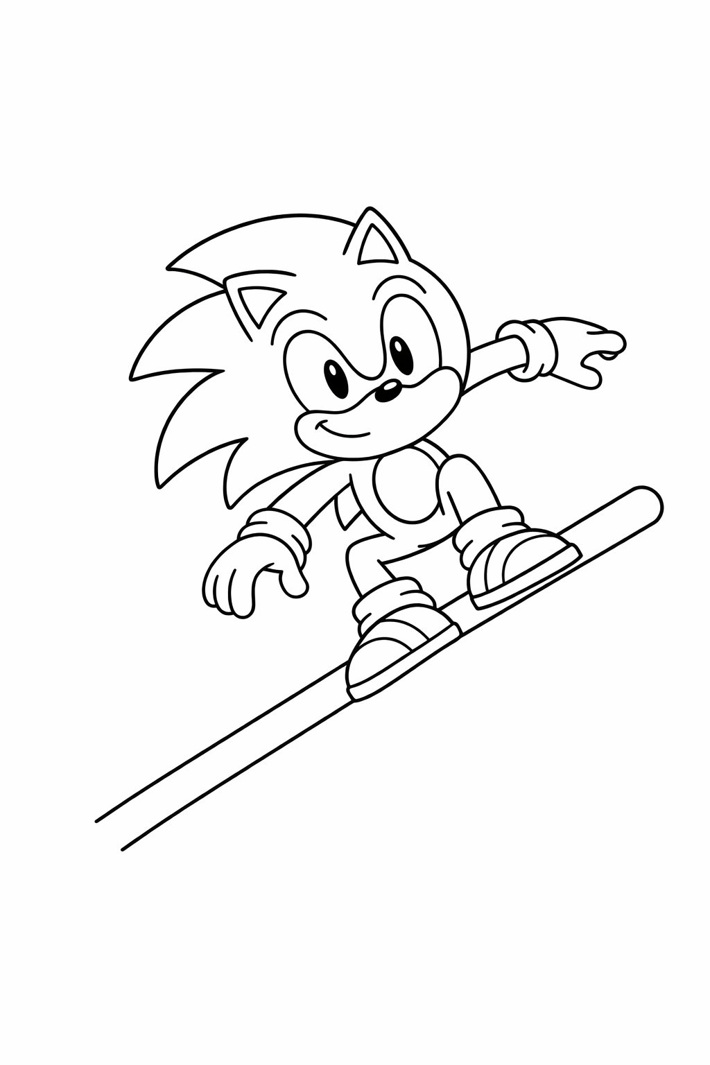 Sonic launching off a rail