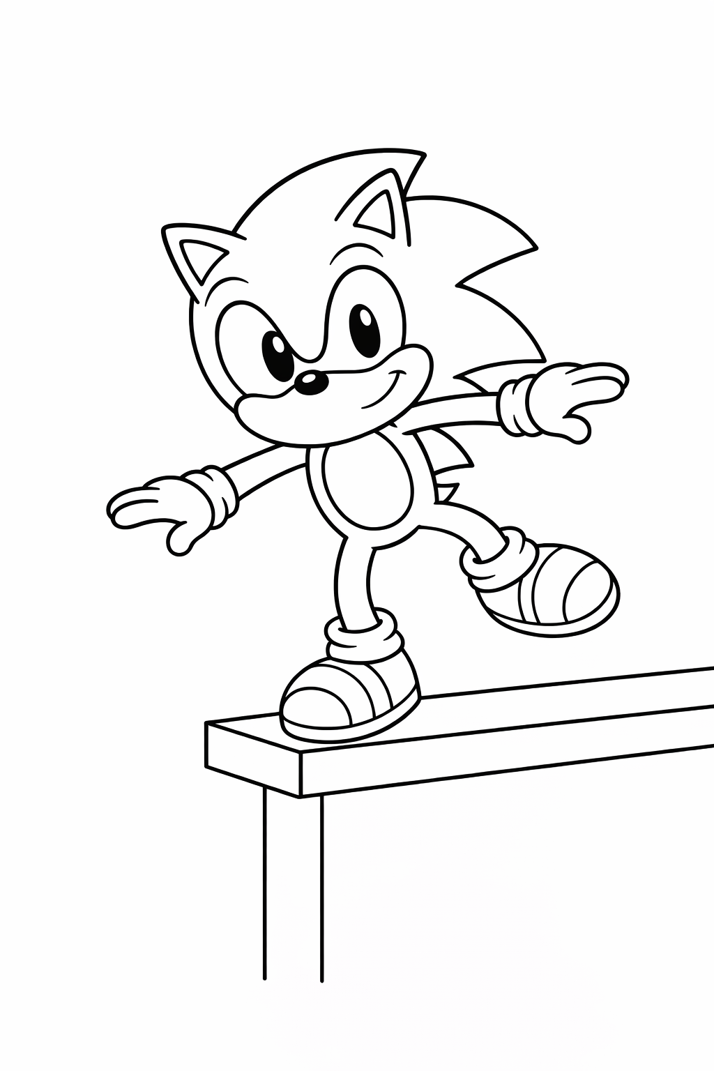 Sonic balancing on a ledge
