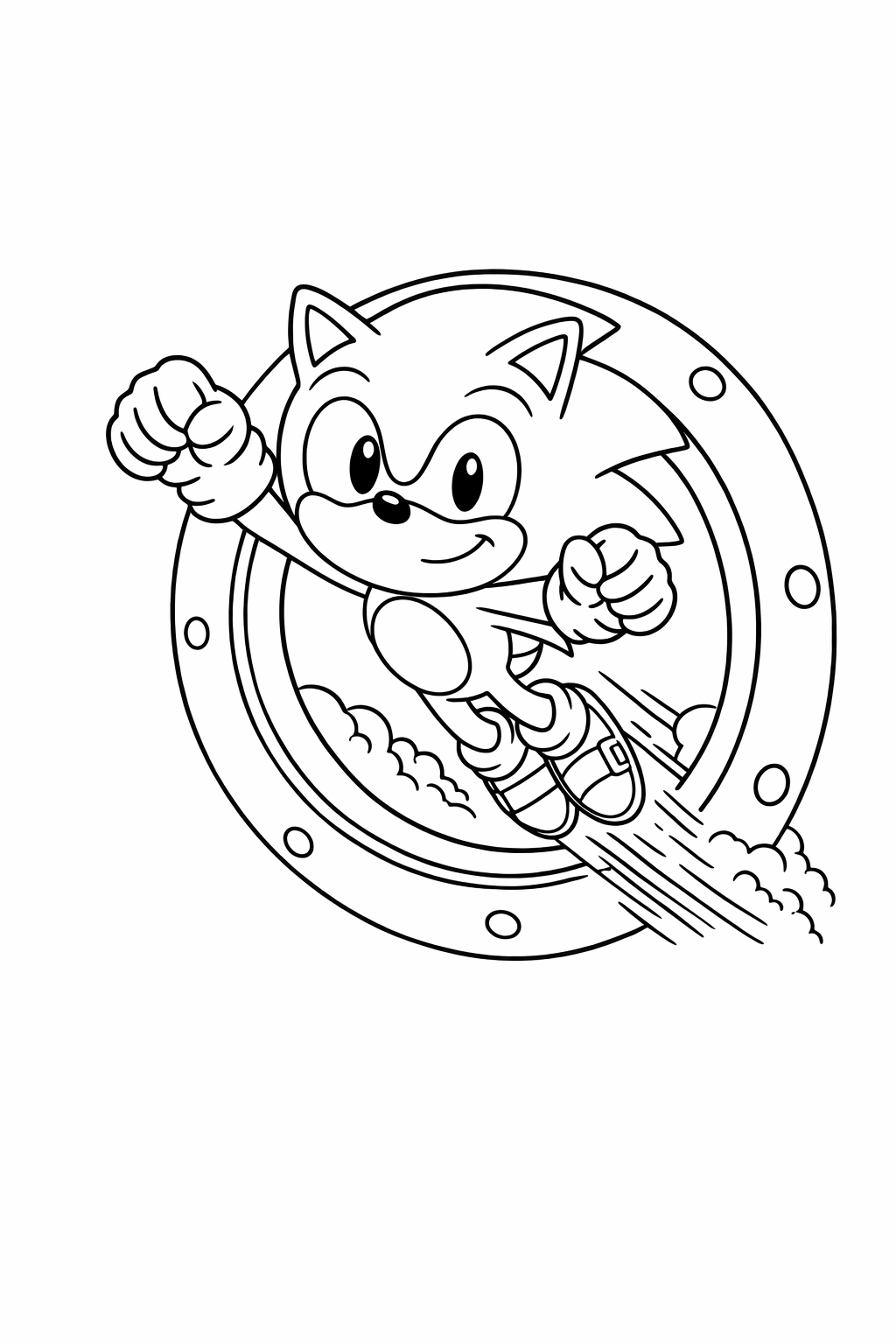 Sonic flying out of a dash ring
