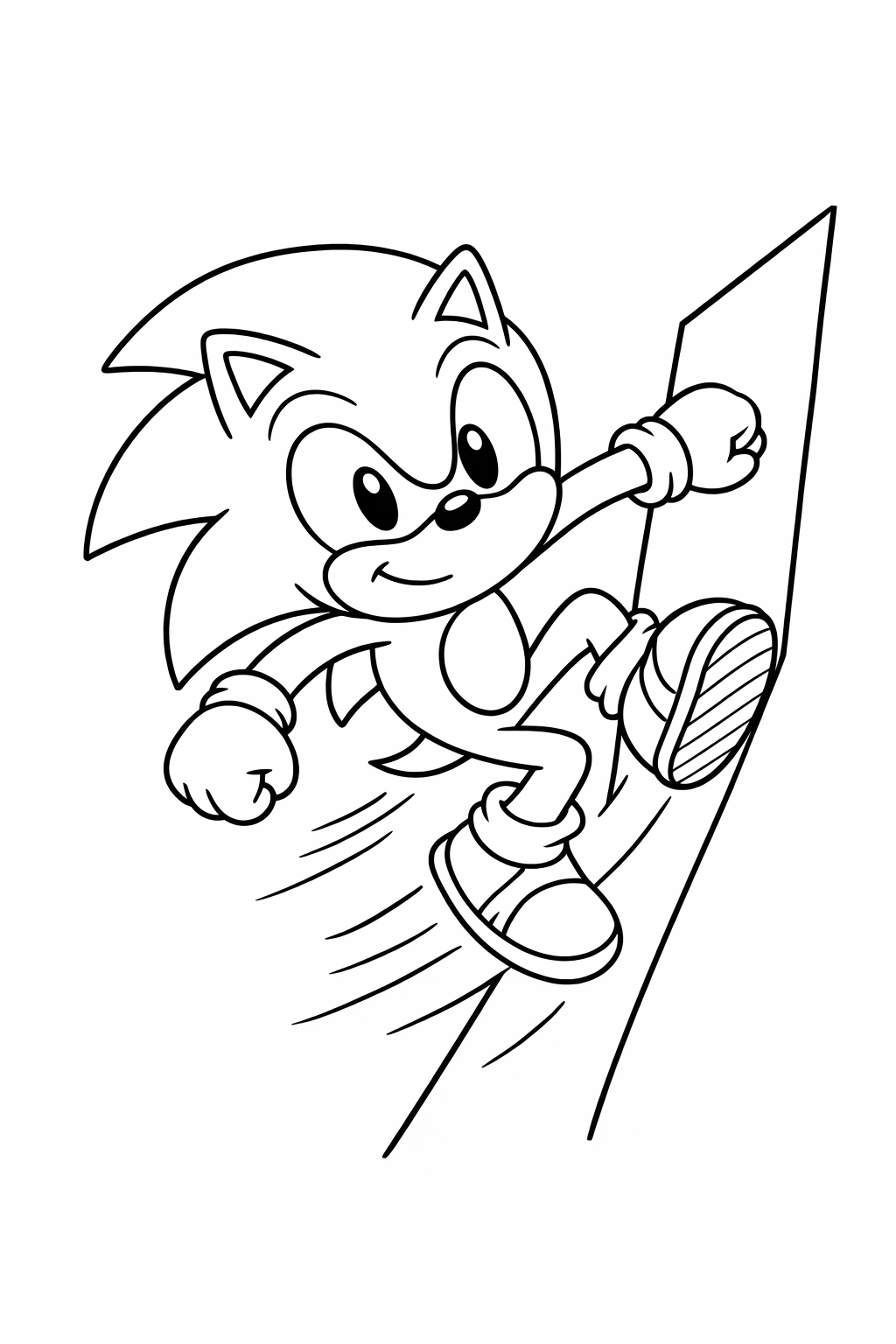 Sonic running up a wall