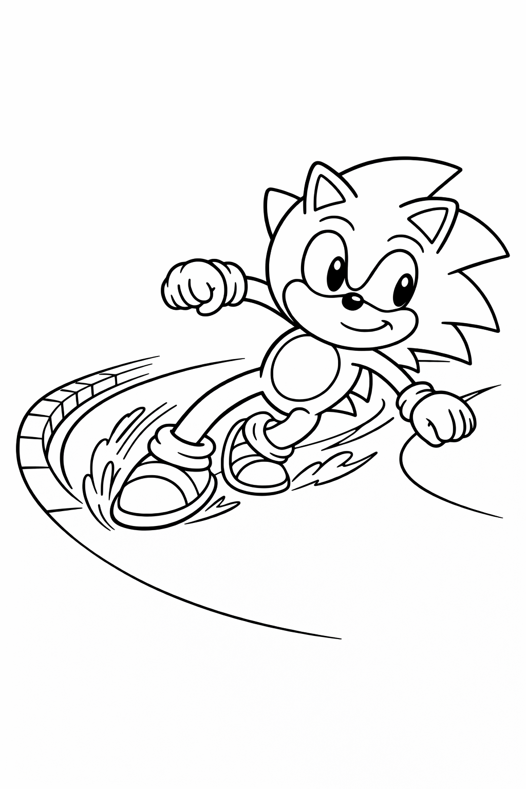 Sonic drifting around a turn