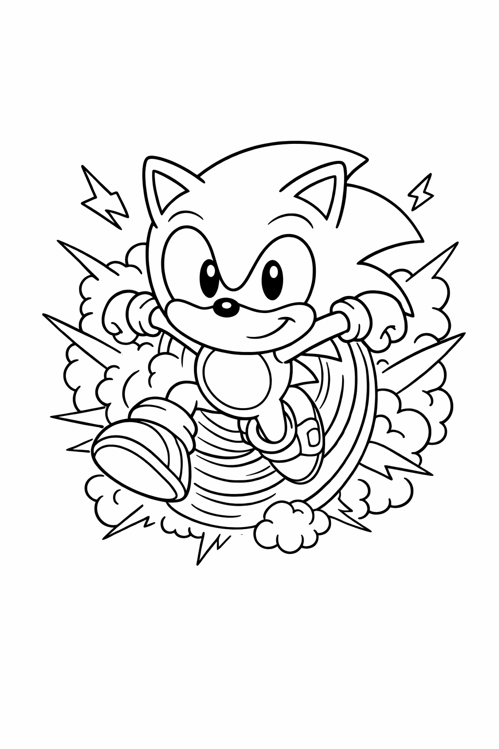 Sonic blasting out of a spin dash