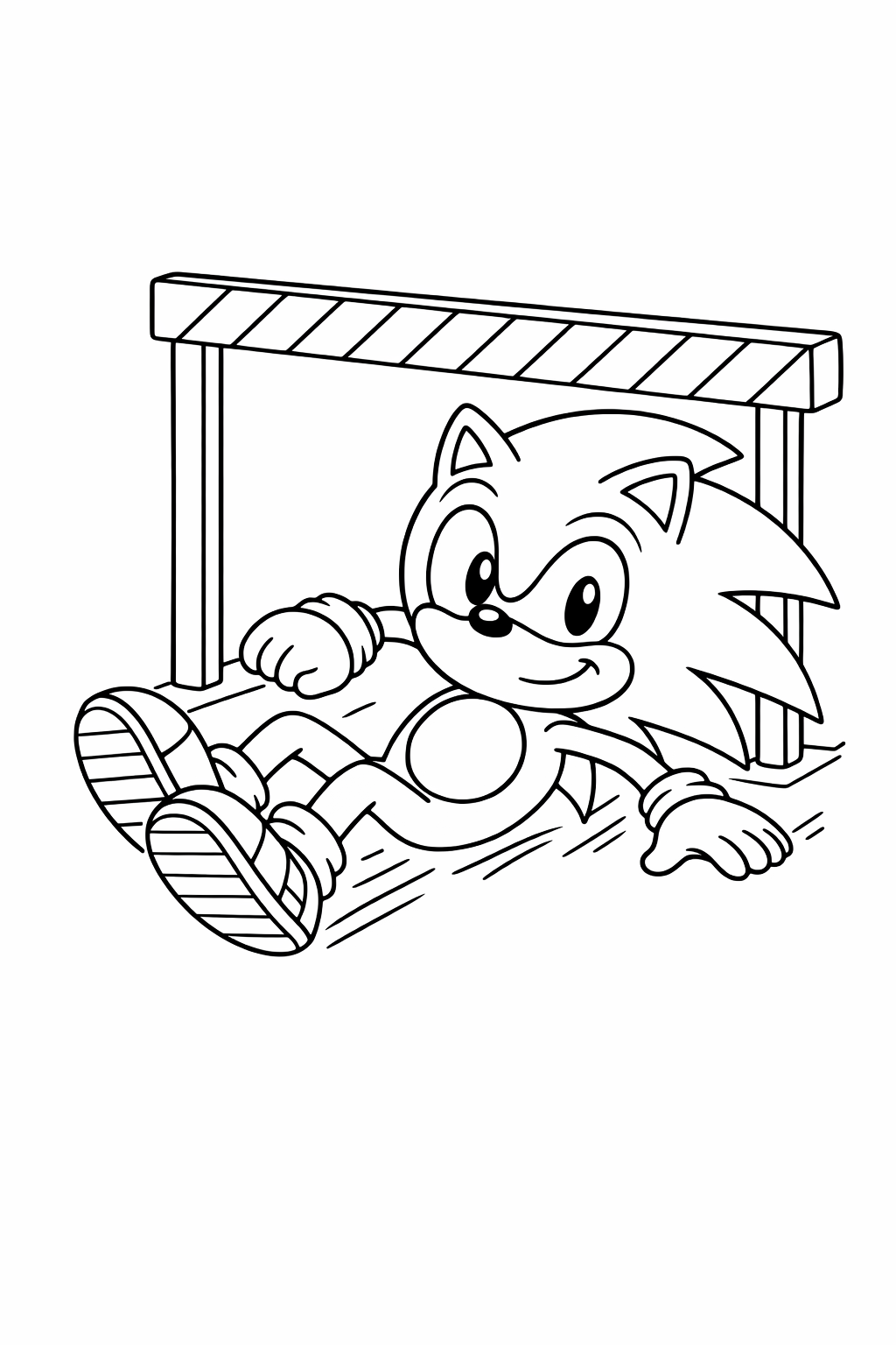 Sonic sliding under a barrier