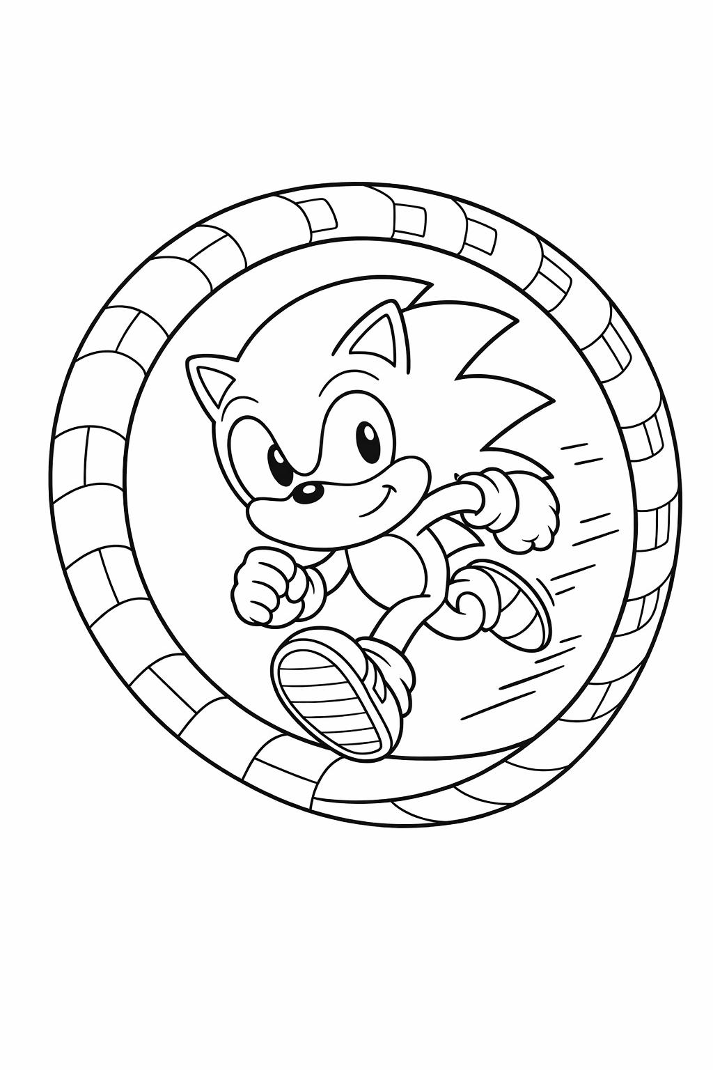 Sonic running through a loop