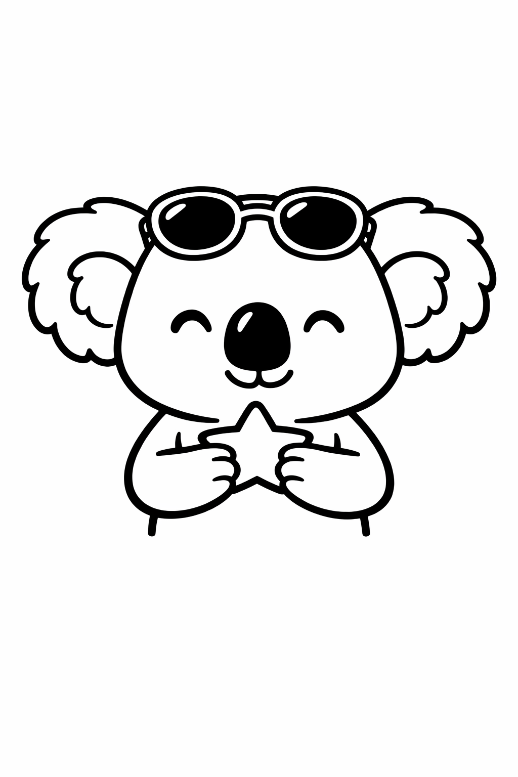 Koala holding a small star.