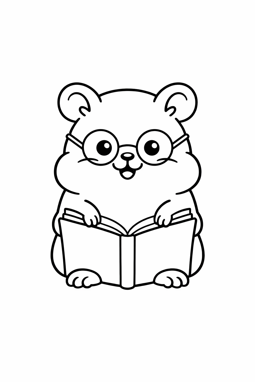 Hamster reading a book