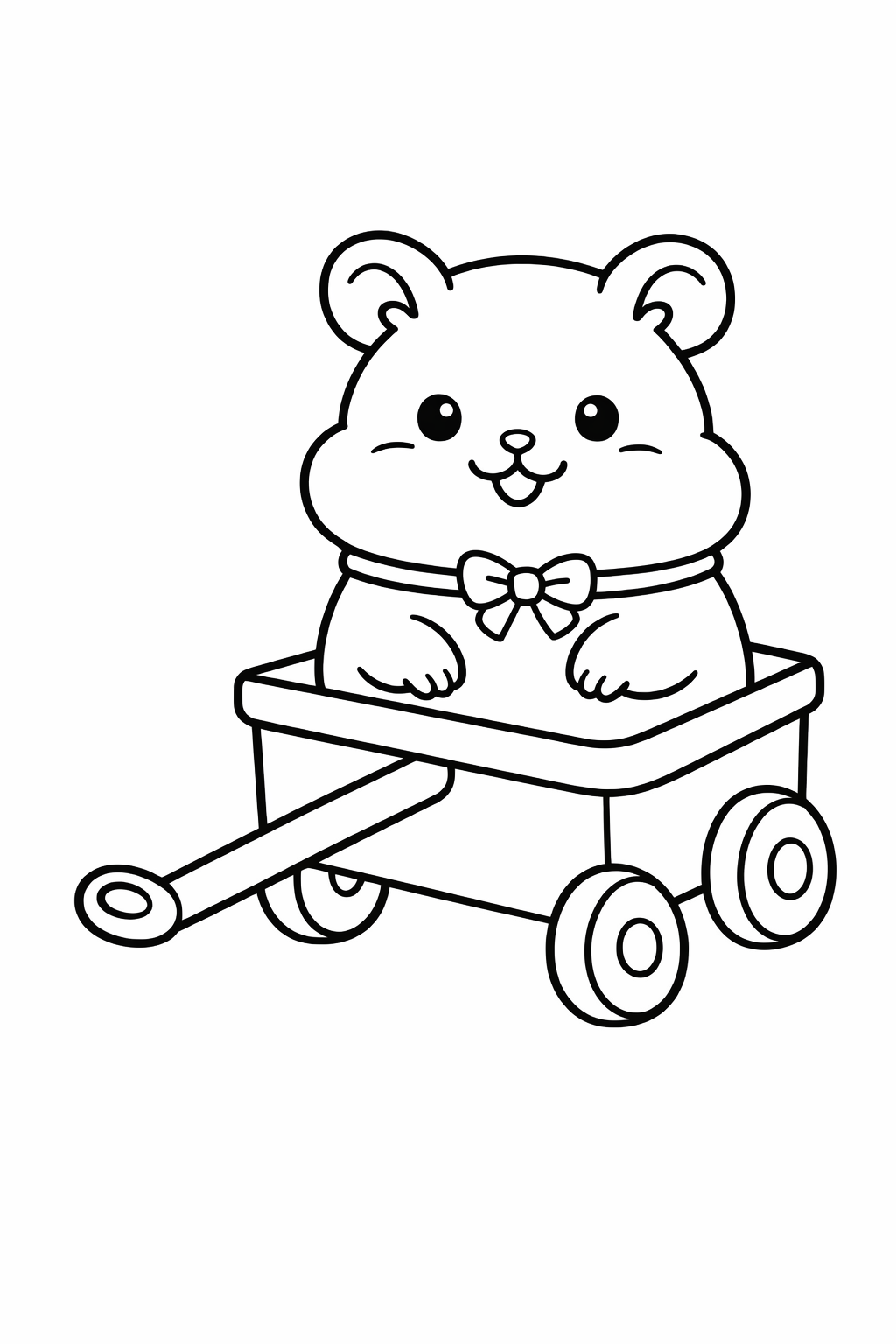 Hamster in a tiny wagon