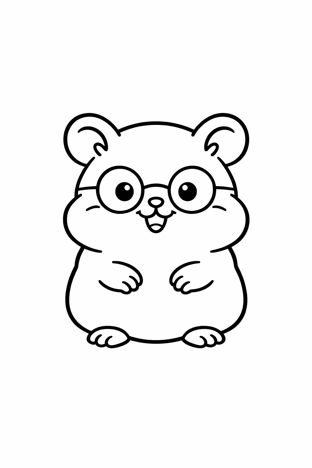 Hamster with round glasses