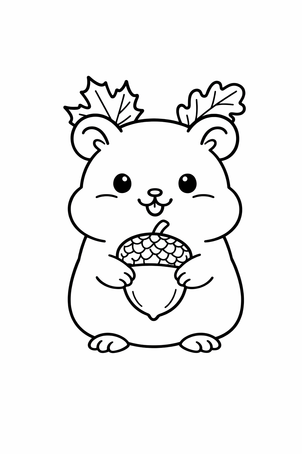Autumn hamster with an acorn