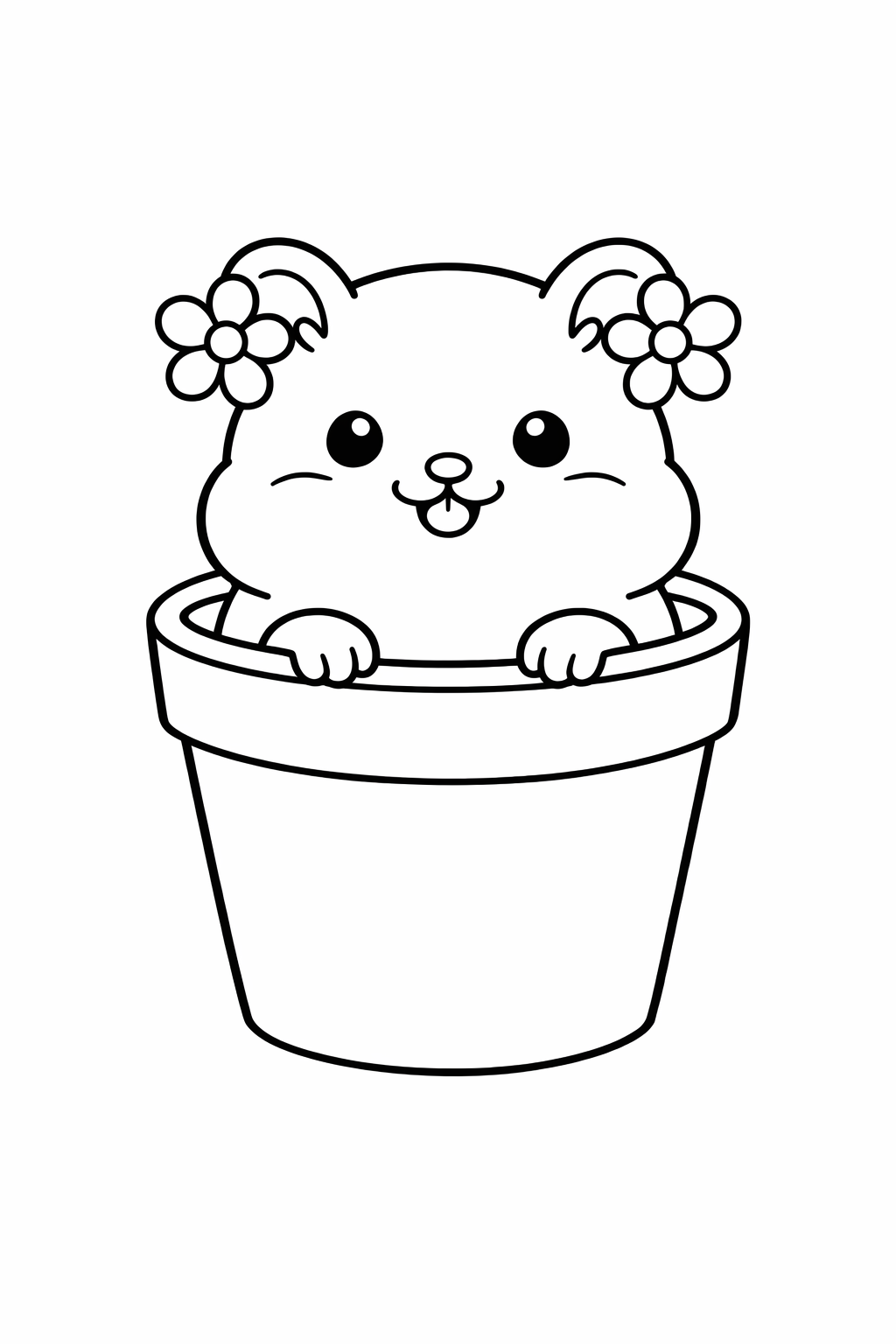 Hamster in a flower pot