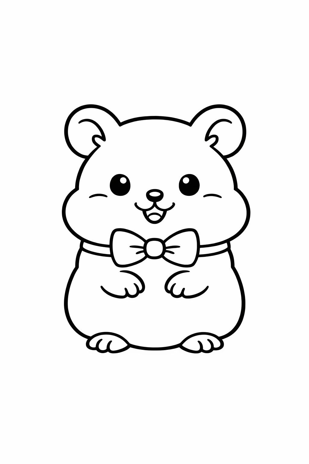 Hamster with a bow