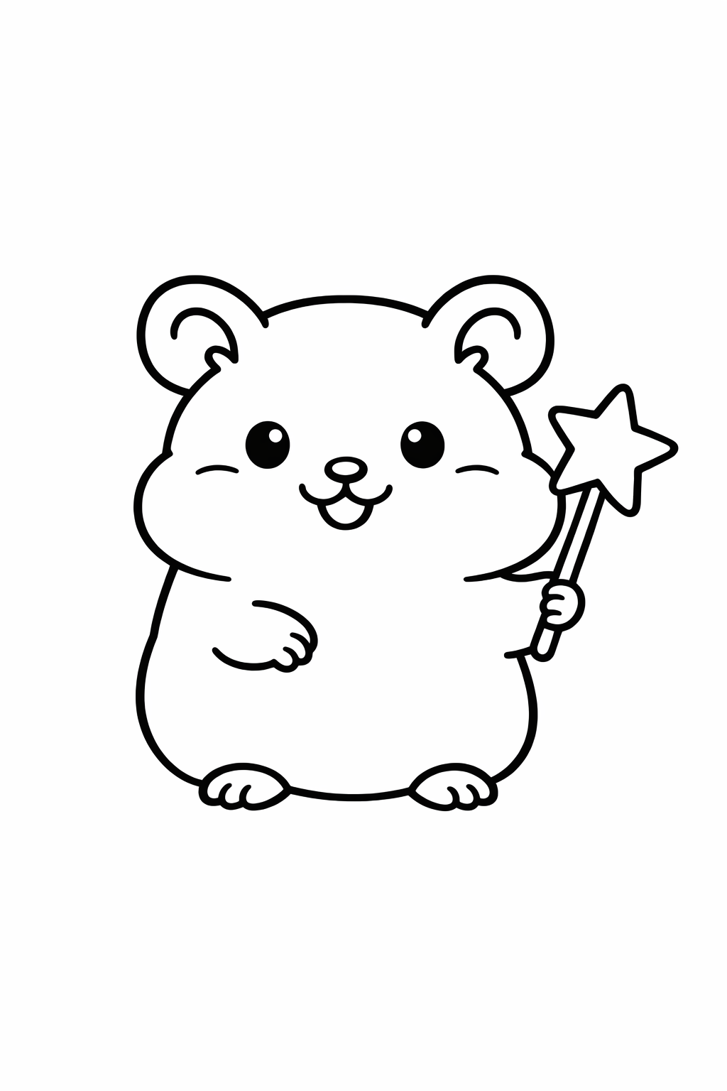 Hamster with a star wand