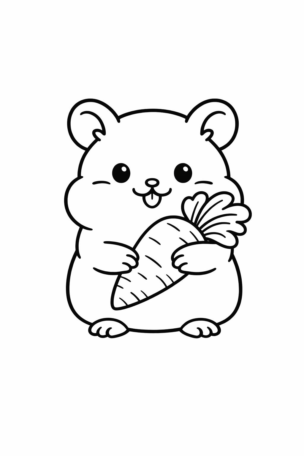 Hamster holding a carrot