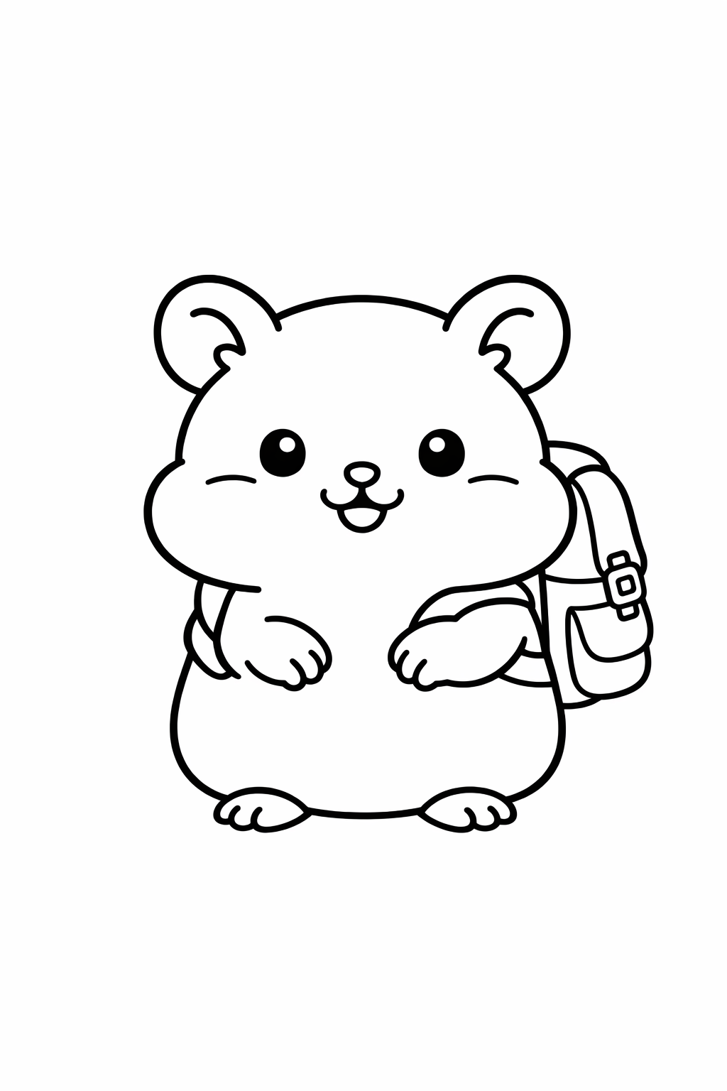 Hamster with a tiny backpack