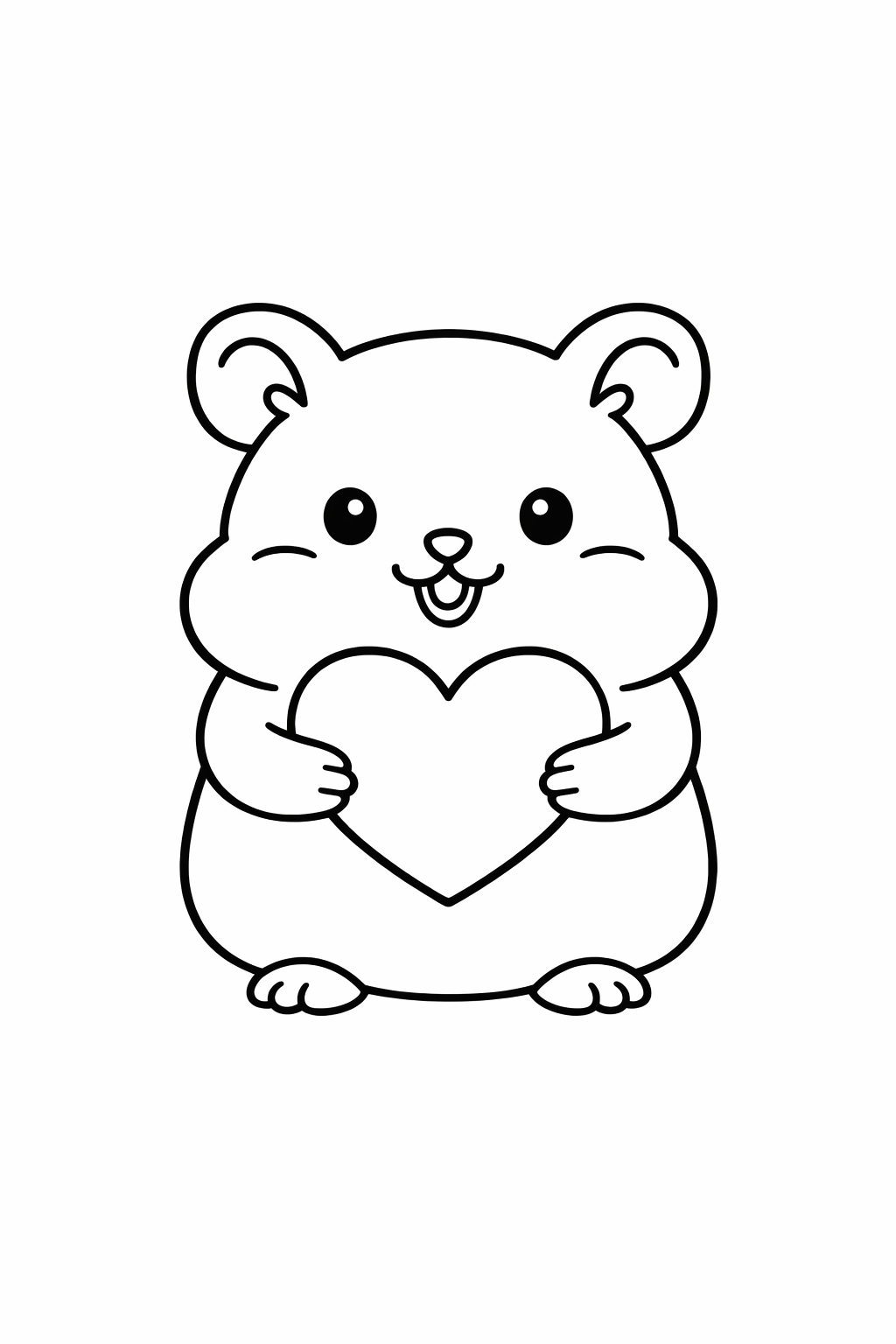 Hamster holding a heart