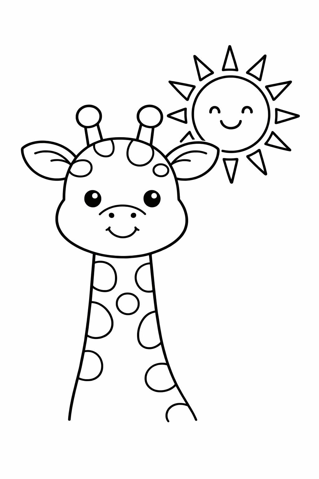 A giraffe standing next to a sun