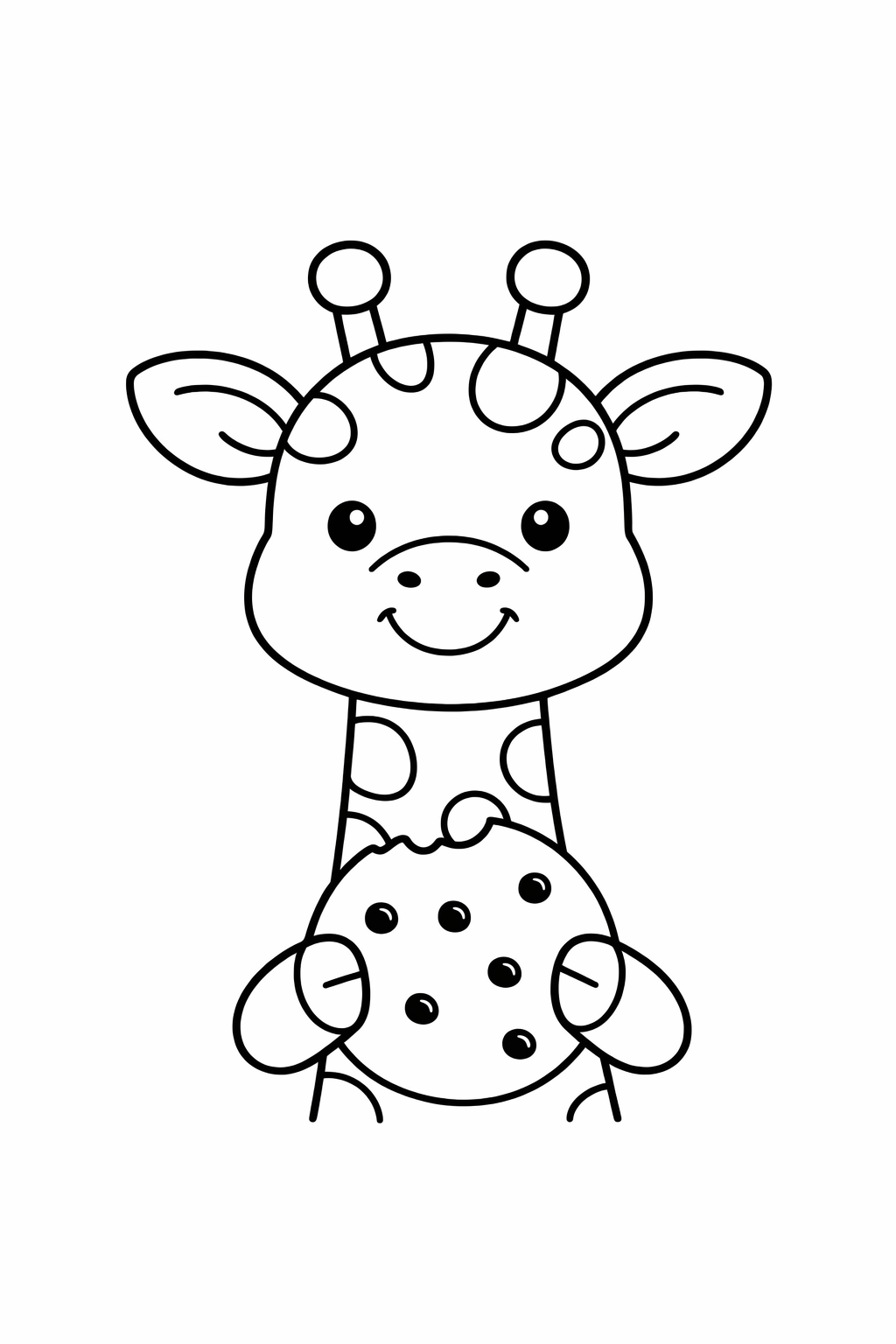 A giraffe holding a cookie