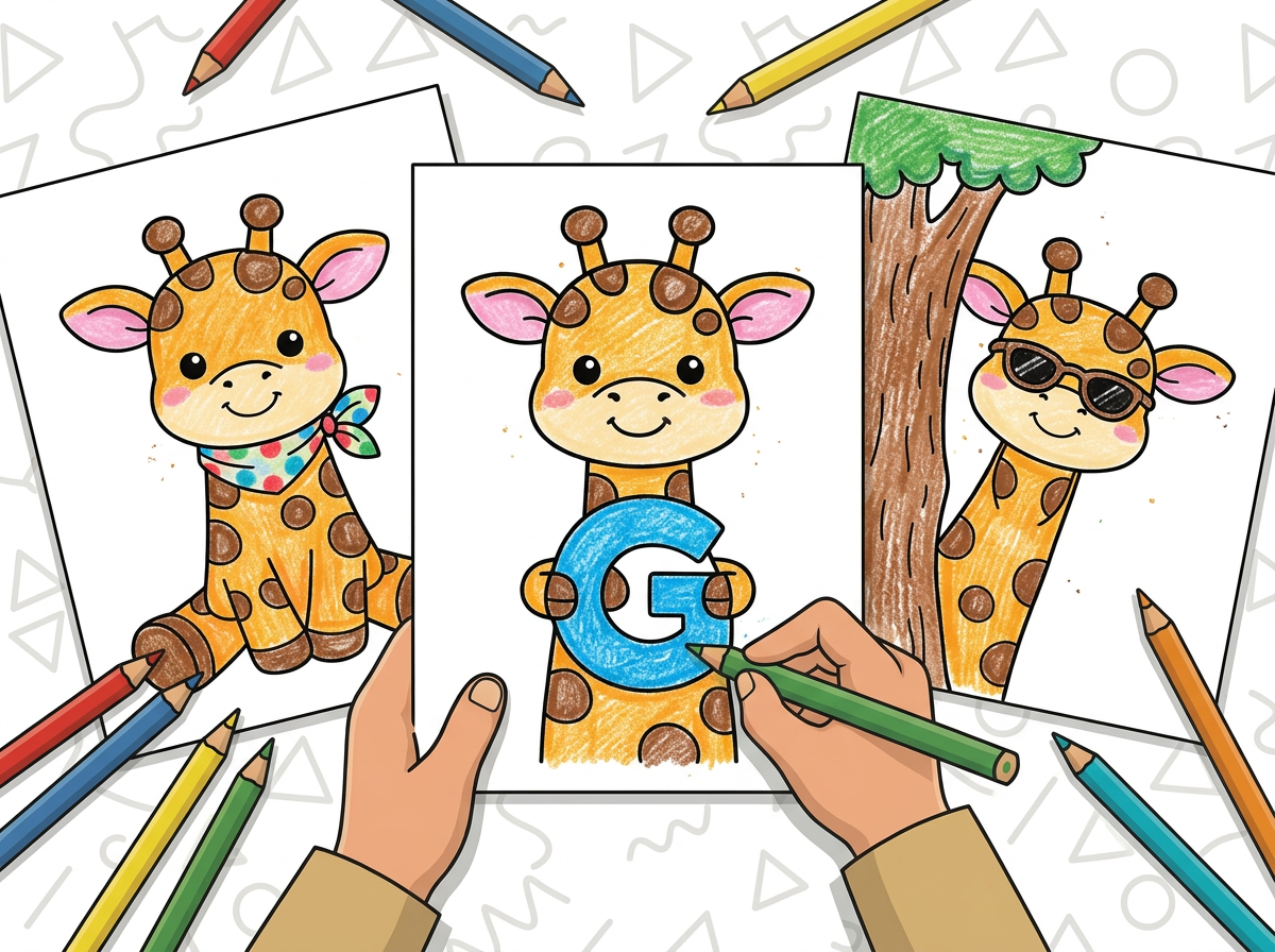 21 Easy Giraffe Coloring Pages (Free Printable PDFs) preview