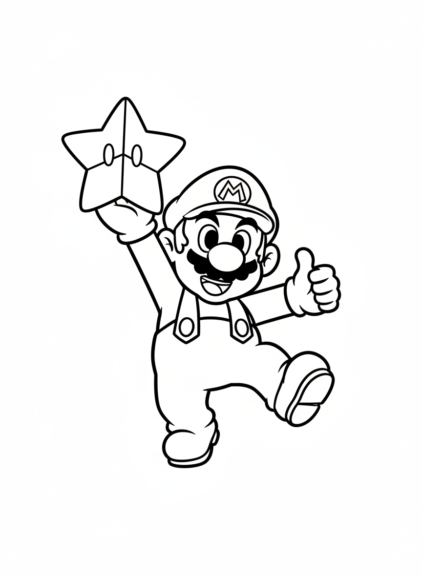 Mario dances after winning a star