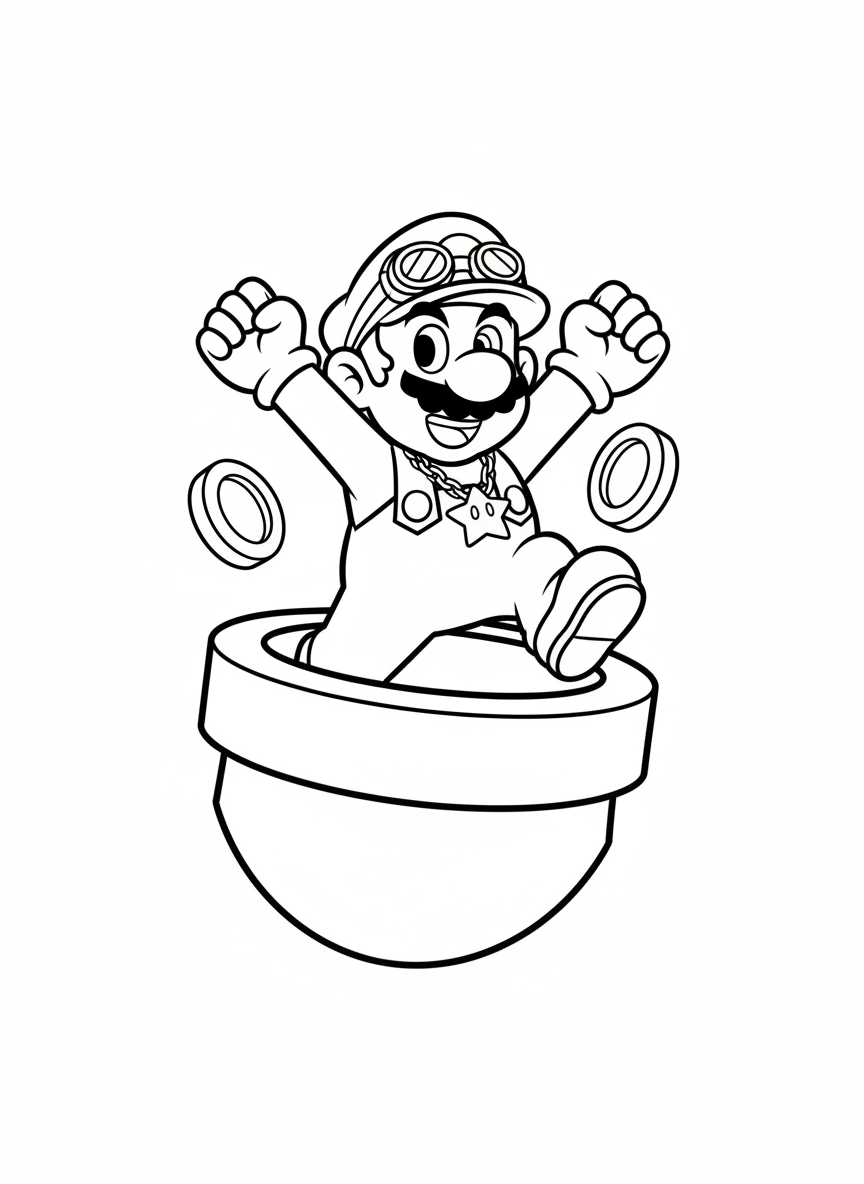 Mario was jumping out of tube